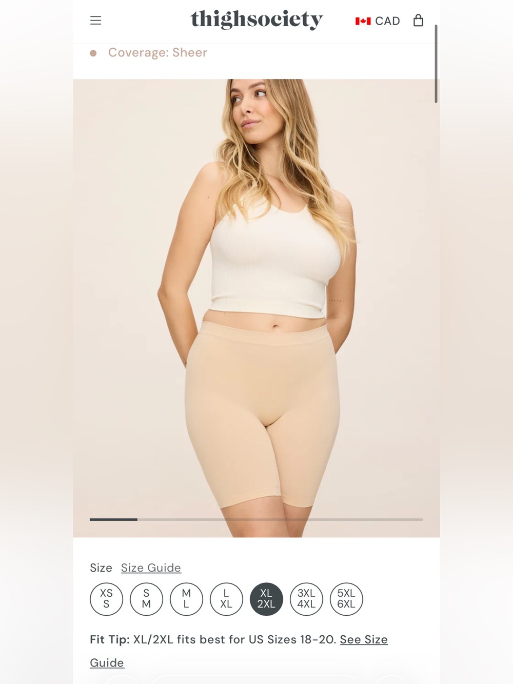 Thigh Society Nude Sheer Shaping Bike Shorts